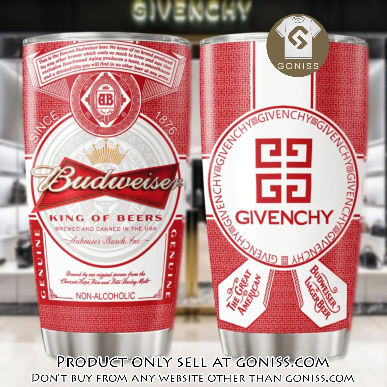 Givenchy budweiser stainless steel tumbler 20oz30oz gn0610119